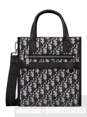 Christian Dior Safari North-South Tote Bag Dark Blue
