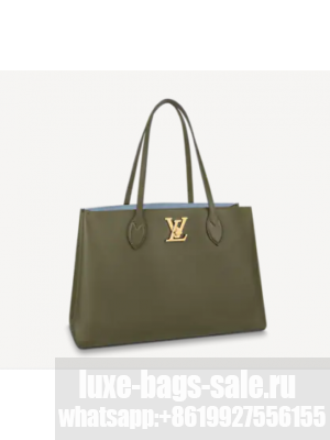 Louis vuitton original LOCKME SHOPPER M57345 Khaki Green