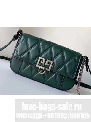 Givenchy Mini Pocket Bag in Diamond Quilted Leather Green