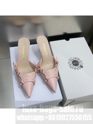 Christian Dior pointed toe 7cm Calfskin Pink Mule Sandals 2022 Collection
