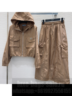 Prada Jacket and Skirt Set Brown 2025