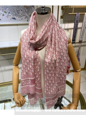 Christian Dior Women s Oblique Motif Long Scarf Pink