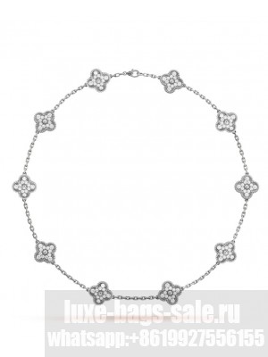 Van Cleef & Arpels Vintage Alhambra Necklace Silver