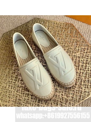 Louis Vuitton LV Grained Leather Espadrilles White 2021 Collection