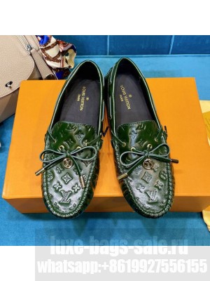 Louis Vuitton 1A3QO2 Gloria Monogram Leather Flat Loafer Dark Green 2021 Collection