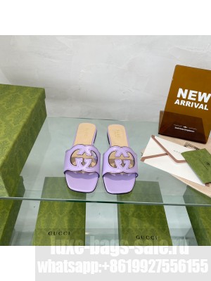 Gucci Women's Interlocking G cut-out slide sandal Collection 015