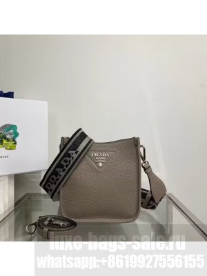 Prada Leather mini shoulder bag 1BH191 dark Grey