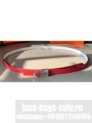 Hermes Width 1.3cm Romance Reversible Leather Belt Red/White