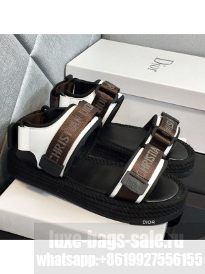Dior D-Wander Fabric Flat Strap Sandals Brown Spring/Summer 2021 Collection 02