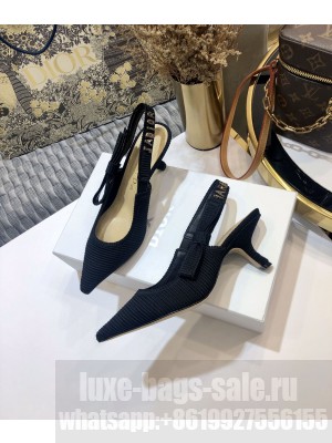 DIOR x CHIARA FERRAGNI  HEEL 6.5CM J'ADIOR SLINGBACK PUMPS TECHNICAL FABRIC BLACK 01