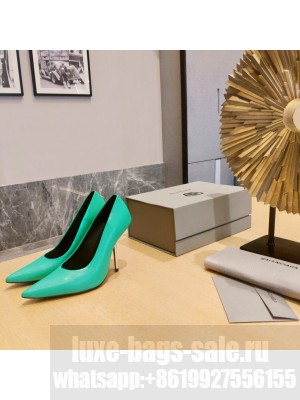 BALENCIAGA HEEL 10CM POINTED TOE PUMPS GREEN 2022