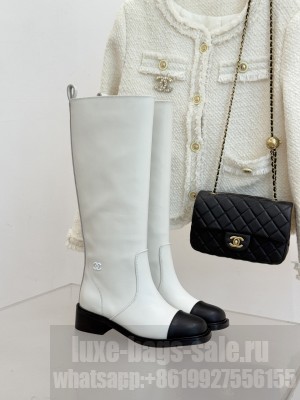 Chanel Calfskin Hight Boots White