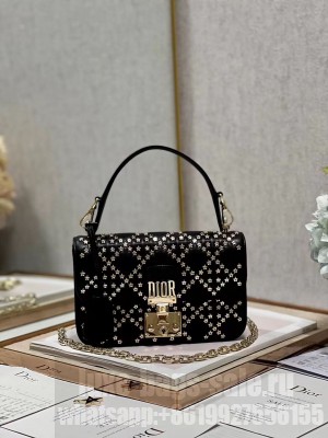 DIOR BAG Lucky Star Cannage Lambskin C2628 BLACK