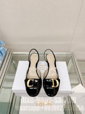 Dior C'est Dior Slingback Pumps 3.5cm in Patent Calfskin 2023 Black