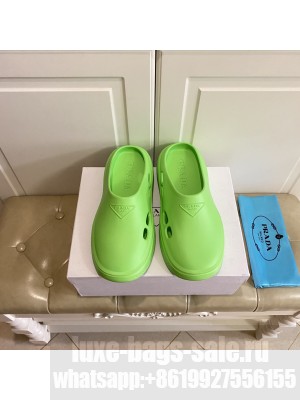 Prada Unisex Foam Rubber Mules 2022 Collection,Green