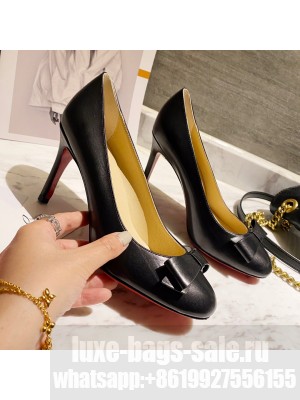 Christian Louboutin Calfskin Pumps 8cm with Bow Black 2021 Collection
