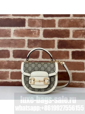 GUCCI HORSEBIT 1955 MINI TOP HANDLE BAG 781387 white&Supreme canvas