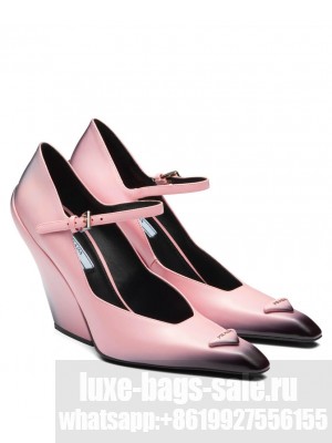 Prada Women's Brushed Leather Pumps Pink