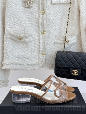 Chanel CC PVC Slide Mule Brown 2025