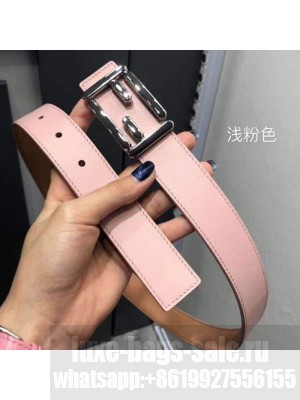 Fendi Calfskin Leather Belt with FF Buckle 30MM Pink   Collection