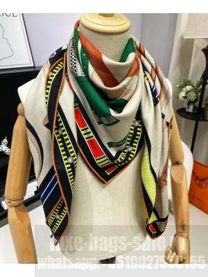 Hermes Women's Lettres Equestres Scarf Green