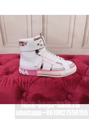 DOLCE & GABBANA UNISEX CALFSKIN 2.ZERO CUSTOM HIGH-TOP SNEAKERS WITH CONTRASTING DETAILS 2022 COLLECTION 03