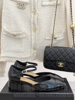Chanel Women's Lambskin Mary Janes Pumps Black