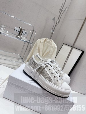 Dior Walk'n'Dior Low-top Platform Embroidered Cotton Sneakers 2023 05