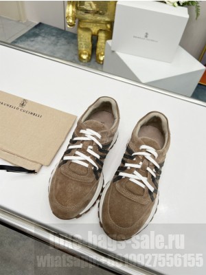 Brunello Cucinell Suede and techno fabric runners sneakers 07