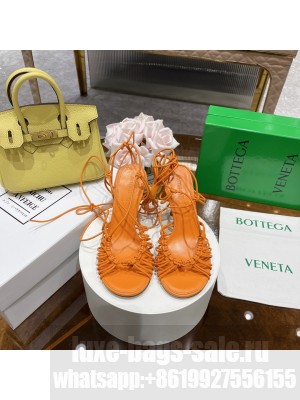 Bottega Veneta Dot Strap Lamskin 9.5cm Sandals 2022 Collection Orange Orange