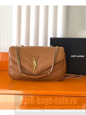 Saint Laurent LOULOU Small Quilted Lambskin Handbag Coffee