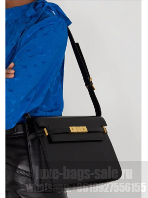 Yves Saint Laurent Manhattan leather shoulder bag Y85136 Black