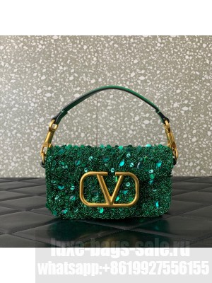 VALENTINO V-logo MINI LOCO sequin and leather bag WA0K53-8