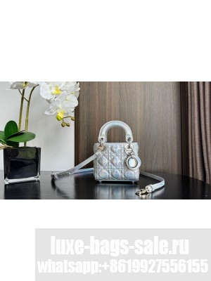 Lady Dior Micro Bag silver Cannage Lambskin S0856O
