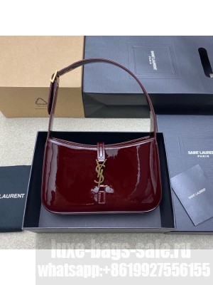 SAINT LAUREN PATENT LEATHER BAG 657228 DARK RED WINE