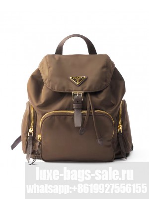 Prada Small Re-Nylon Backpack 1BZ081 Coffee