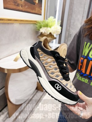 Valentino Unisex Ready Go Runner Sneaker in Wave Fabric Beige 2022 Collection