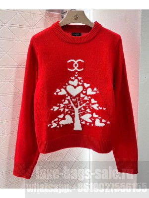 Chanel Women's Crewneck Sweater Red