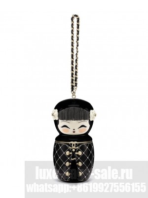 Chanel Paris-bombay Doll Clutch Black