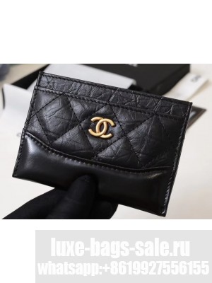 Chanel Aged Calfskin Gabrielle Card Holder A84386 Black