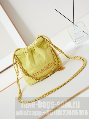CHANEL 22 MINI HANDBAG Fabric AS3980 yellow