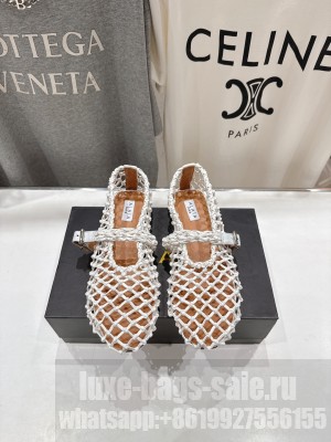 Alaïa BALLET FLATS IN BRAIDED LAMBSKIN WHITE