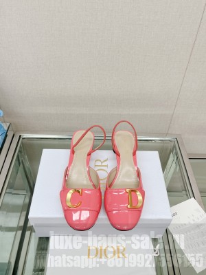 Dior C'est Dior Slingback Pumps 3.5cm in Patent Calfskin 2023 Pink