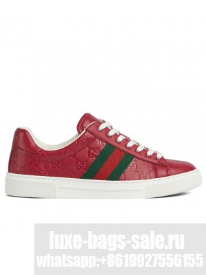Gucci Unisex Ace Sneaker With Web 757943 Red