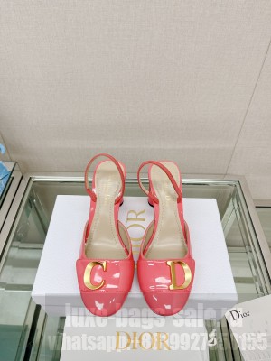 Dior C'est Dior Slingback Pumps 8cm in Patent Calfskin 2023 pink