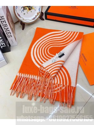 Hermes Women's Casaque Vague Muffler Orange