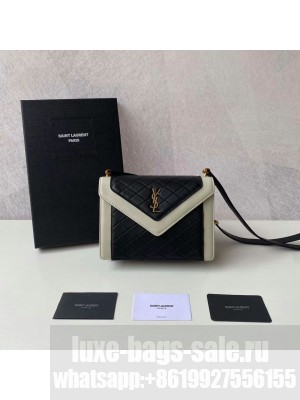 Yves Saint Laurent GABY MINI SATCHEL IN QUILTED LAMBSKIN 6855741 black&white