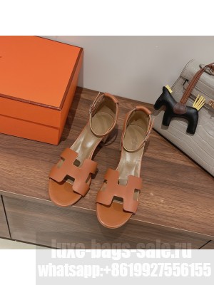 Hermes Ella 5cm in Smooth Leather Brown