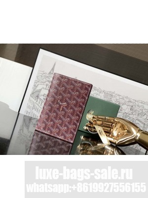 Goyard Grenelle Passport Cover Burgundy