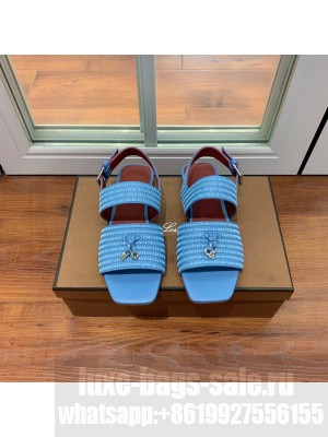 Loro Piana Sprightly Charms Sandals 2022 Collection,Sky Blue